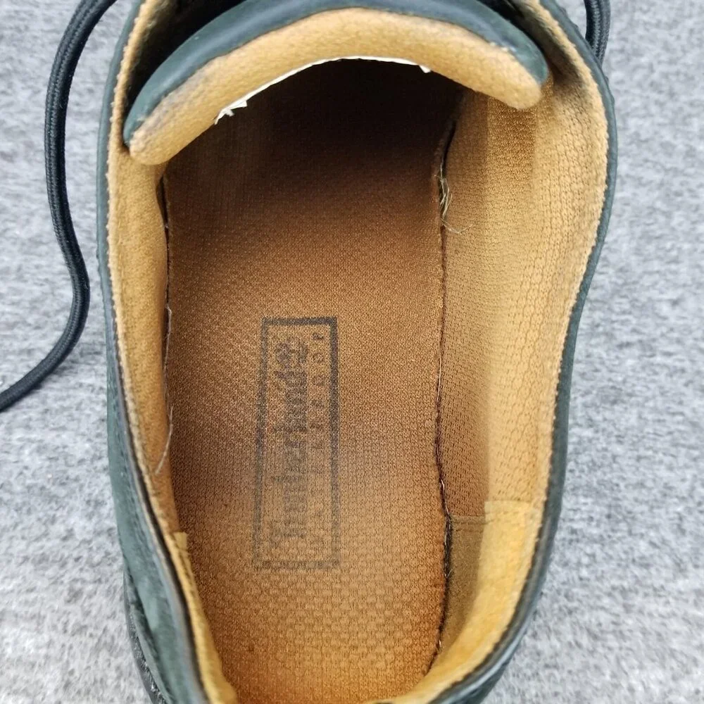 ✅Mens 8.5M VTG Timberland Black Leather Work Oxford Shoes Chunky Sole Y2K - Picture 4 of 10